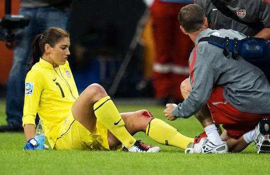 Hope Solo, målvakt, USA, skada