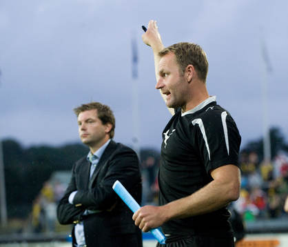 Jens Gustafsson och Torbjörn Arvidsson, tränare, Halmstad