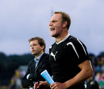 Jens Gustafsson och Torbjörn Arvidsson, tränare, Halmstad