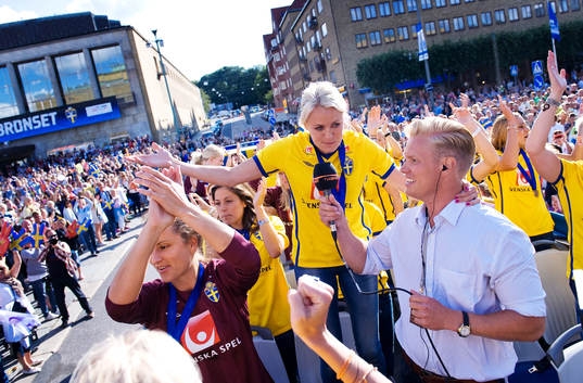 Bläddra bland fler bilder av Fotboll, VM, Dam, Firande Göteborg: