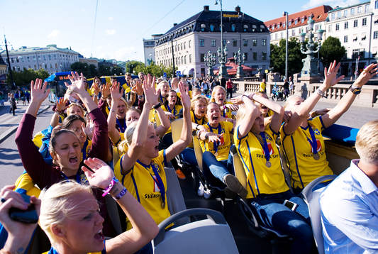 Fotboll, VM, Dam, Sverige, Brons, Firande Göteborg