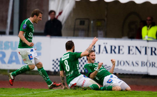 Tobias Johansson, Daniel Åkervall, Brage, jubel vid 1-0
