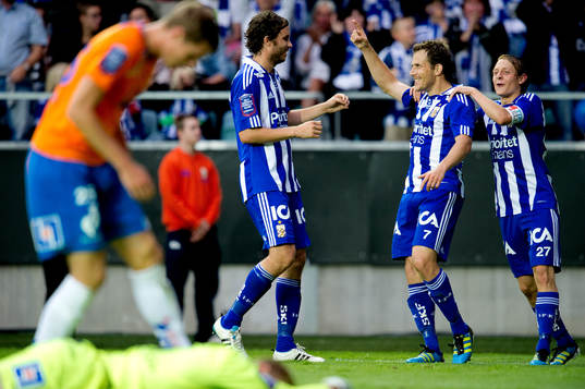Tobias Hysén, IFK Göteborg, gör 3-0, jubel