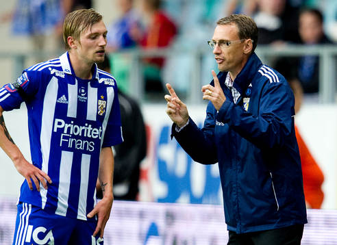 Jonas Olsson, tränare och Sebastian Eriksson