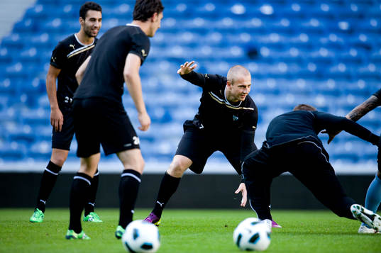 Fotboll, kval till Champions League, Malmö FF i Glasgow,