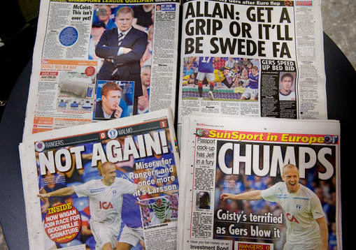 Fotboll, kval till Champions League, Glasgow Rangers har