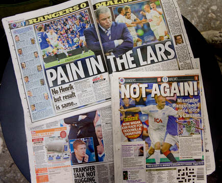 Fotboll, kval till Champions League, Glasgow Rangers har