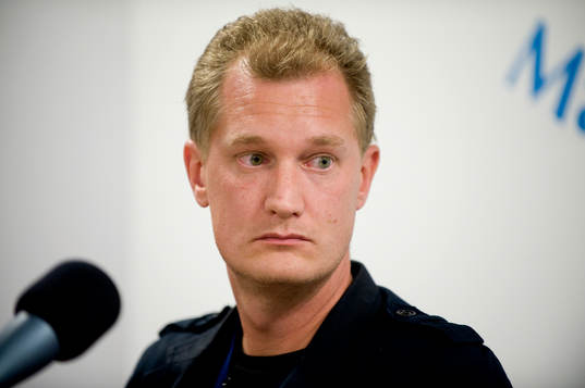 Mats Jonsson, säkerhetsansvarig. Presskonferens