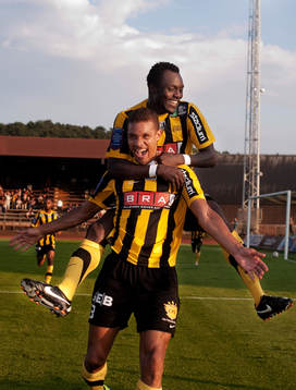 Mathias Ranégie och John Chibuike, Häcken jubel