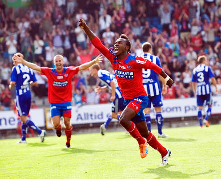 May Mahlangu och Christoffer Andersson, Helsingborg (Jubel)