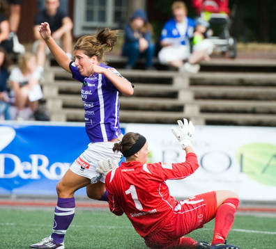Elin Carlsson, Jitex och Minna Meriluoto, målvakt, Hammarby
