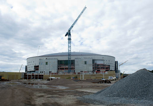Fotboll, Swedbank Arena, Exteriör, Bygge