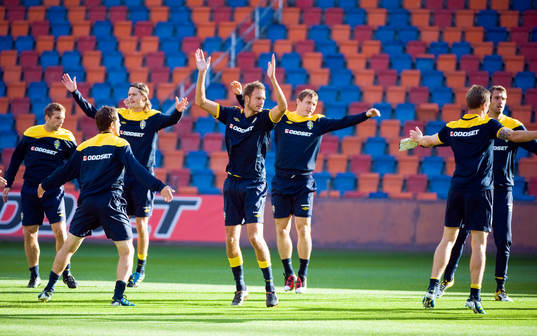 Fotboll, Sverige A, träning
