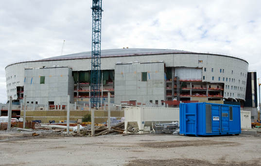 Fotboll, Swedbank Arena, Exteriör, Bygge