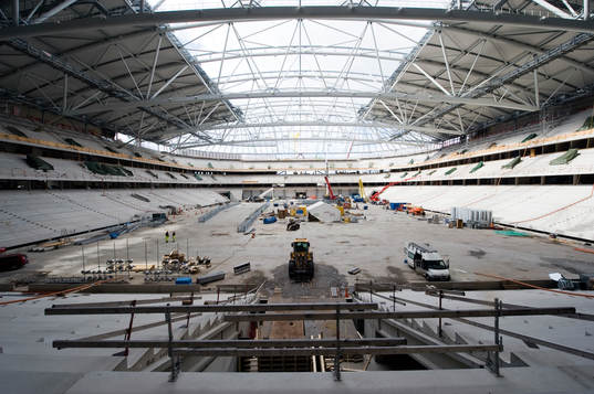 Fotboll, Swedbank Arena, Exteriör, Bygge