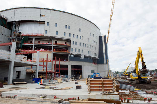 Fotboll, Swedbank Arena, Exteriör, Bygge