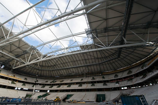 Fotboll, Swedbank Arena, Exteriör, Bygge