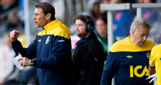 Håkan Ericson och Tommy Söderberg, förbundskapten,