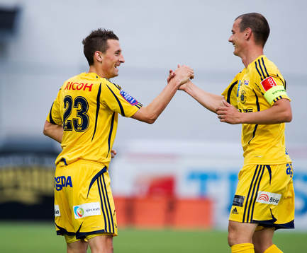 Martin Andersen och Jacob Augustsson, glädje, jubel