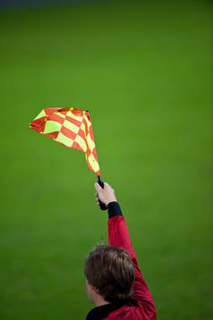 Genre, assisterande domare, flagga, offside