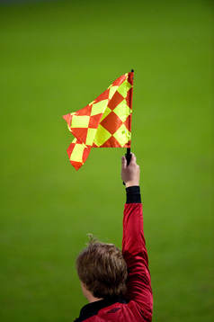 Genre, assisterande domare, flagga, offside