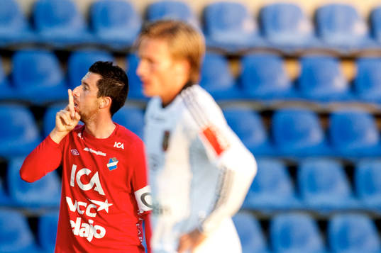 Denis Velic, Öster, jubel, Niklas Bärkroth, Brommapojkarna