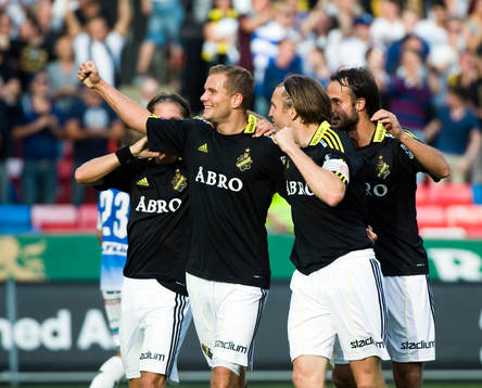 Robert Åhman-Persson och Nils-Eric Johansson, AIK, jubel