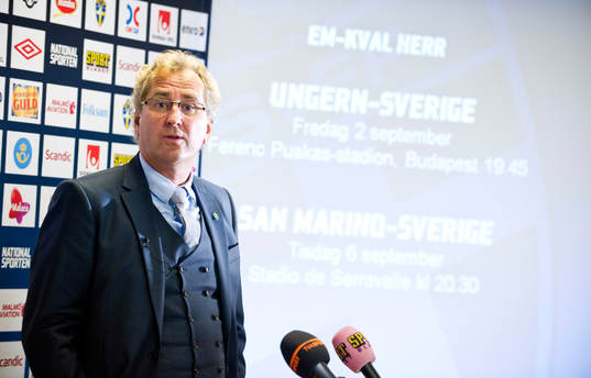Erik Hamrén, förbundskapten som presenterar truppen