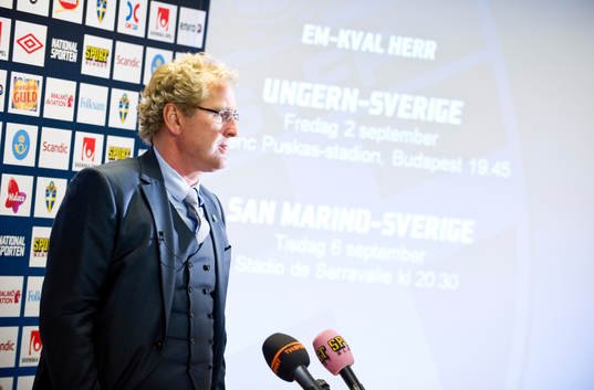 Erik Hamrén, förbundskapten som presenterar truppen
