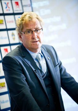 Erik Hamrén, förbundskapten som presenterar truppen