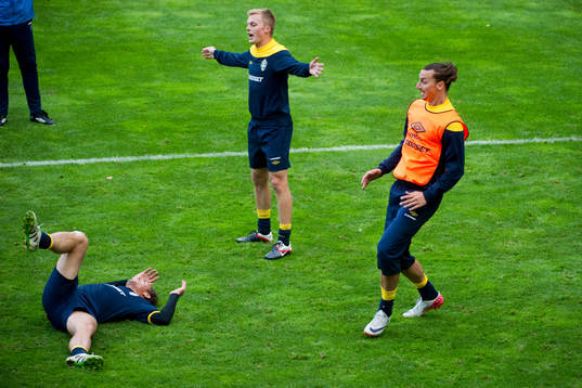 Johan Elmander, Sebastian Larsson och Zlatan Ibrahimovic