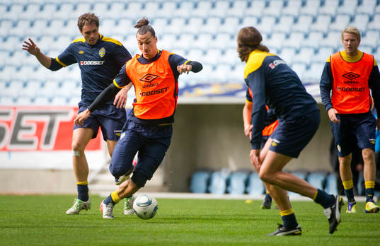 Johan Elmander och Zlatan Ibrahimovic
