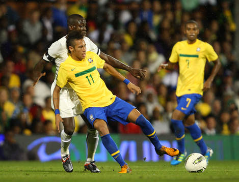 Neymar och Fernandinho, Brasilien och Daniel Opare, Ghana