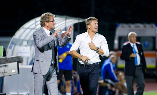 Erik Hamrén, förbundskapten och Marcus Allbäck