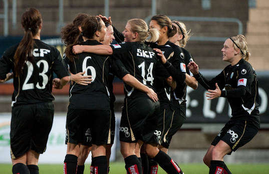 Marlene Sjöberg, Göteborg, gör 1-1, jubel