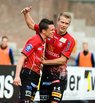 Kristian Haynes och Joakim Nilsson Trelleborg, jubel