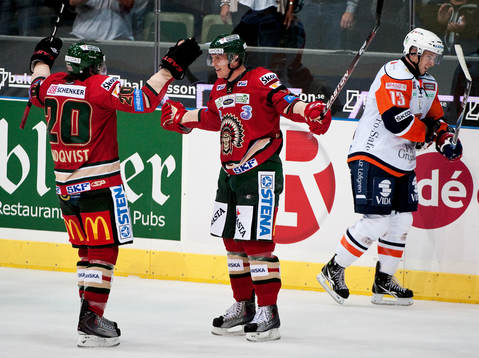Mikael Johansson, Frölunda, gör 2-0, jubel