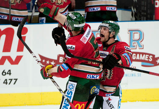 Christian Bäckman, Frölunda, gör 1-0, jubel Fredrik