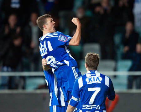 Hannes Stiller, Göteborg, gör 3-3, jubel