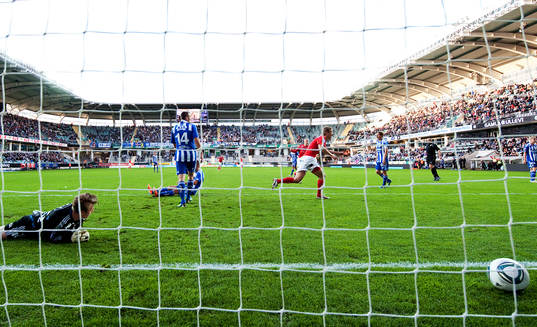 Erik Israelsson, Kalmar, gör 0-1, jubel
