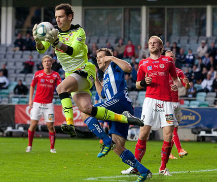 Etrit Berisha, målvakt Kalmar, Tobias Hysén, Göteborg