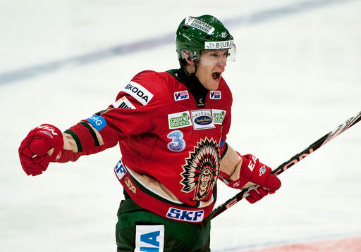 Anton Axelsson, Frölunda, gör 2-1, jubel