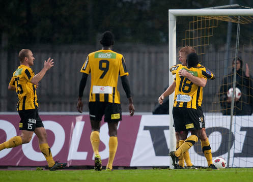Josef Elvby, Häcken, gör 1-0, jubel