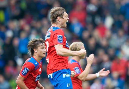 1-0 Thomas Sörum, Helsingborg. Jubel, glädje
