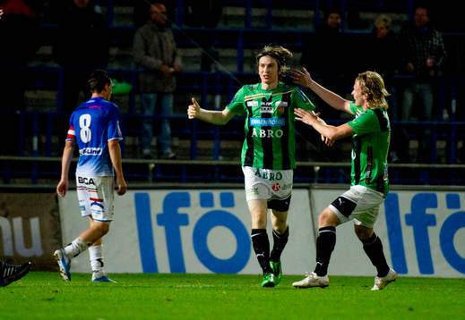 Markus Gustafsson, Gais har gjort 1-0. Jubel