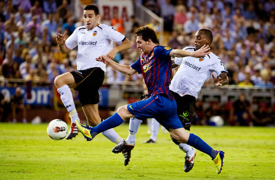 Adil Rami, Luis Miguel, Valencia, Lionel Messi, Barcelona