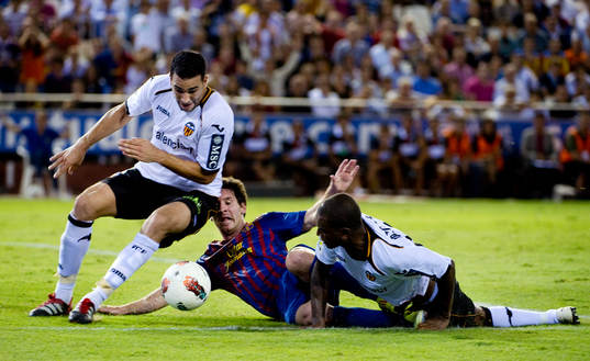 Adil Rami, Luis Miguel, Valencia, Lionel Messi, Barcelona