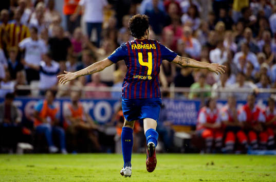 Cesc Fàbregas, Barcelona räddar 2-2, jubel