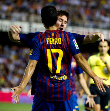Lionel Messi, Pedro Rodriguez, Barcelona, jubel, kram