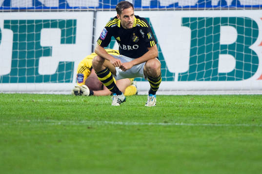 Depp, AIK, målskytten Niklas Backman och målvakt Ivan